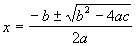 quadratic formula