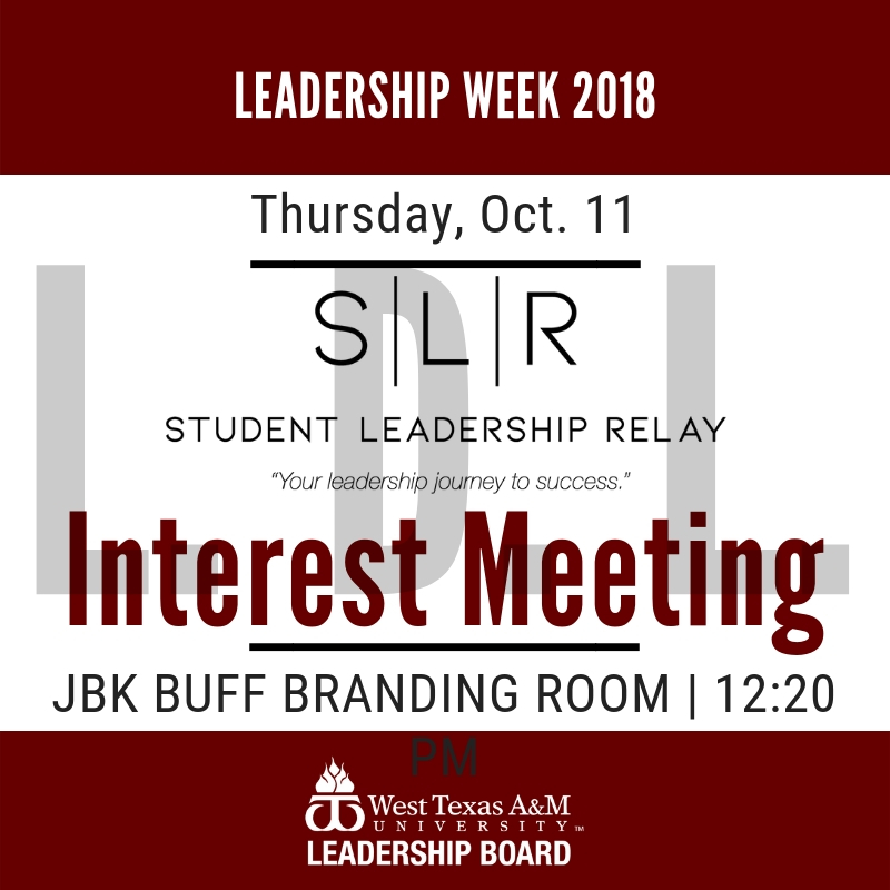 Leadership Week: Student Leadership Relay Interest Meeting