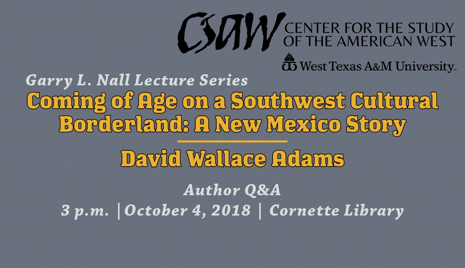 Author Q&A with David Wallace Adams