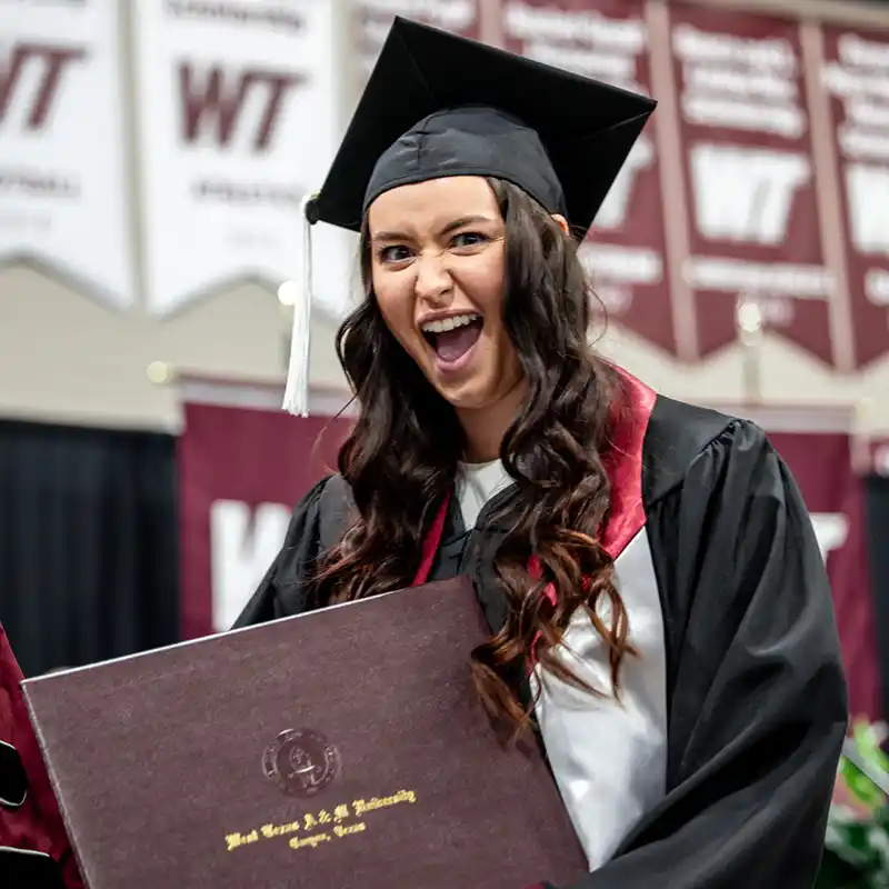 WT Student Graduating
