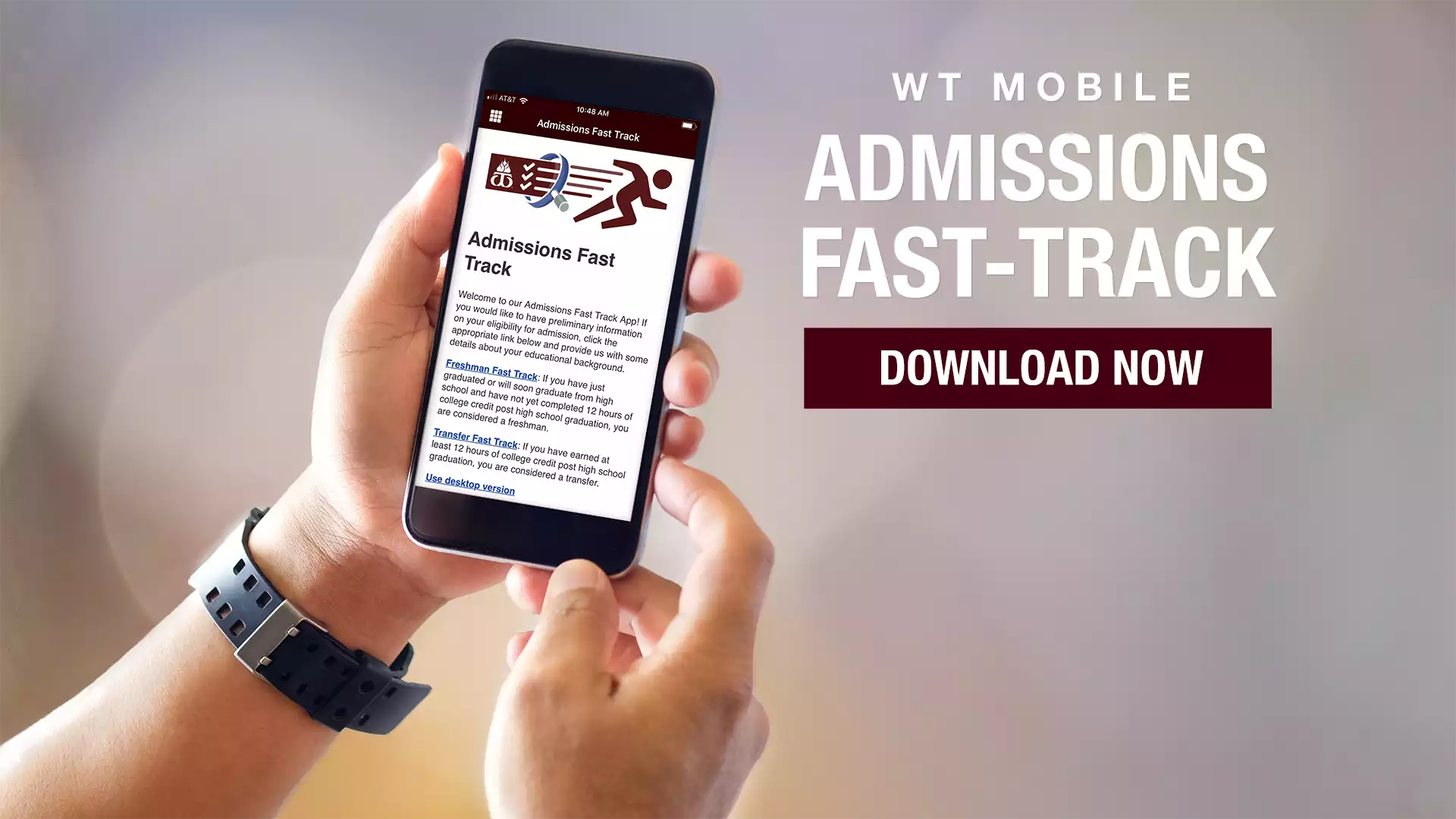 WT Mobile Admissions Fast Track App