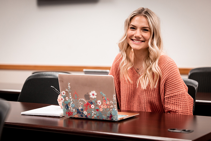 Student with laptop