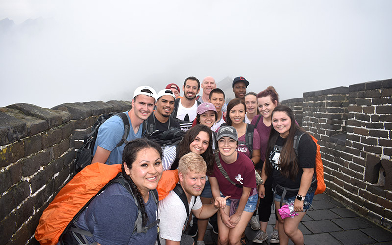 WT Engineering students at the Great Wall of China