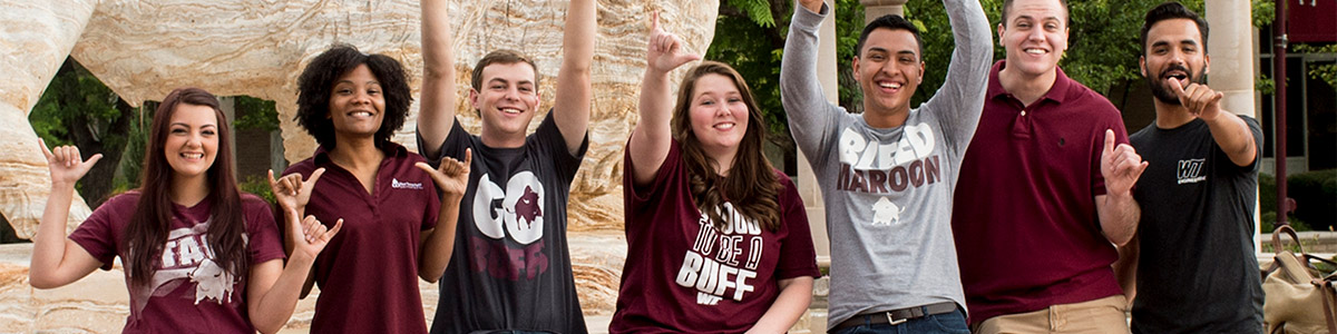 WT Students Buffalo Fountain