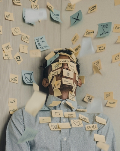 Sticky Notes on Face