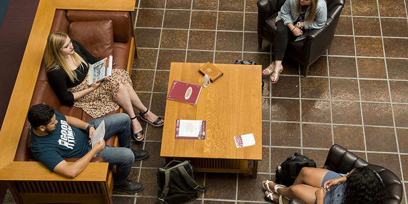 students at table