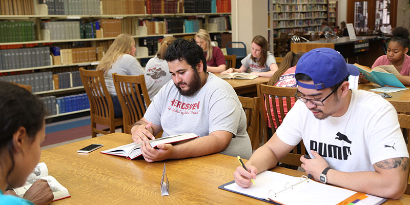 Students studying