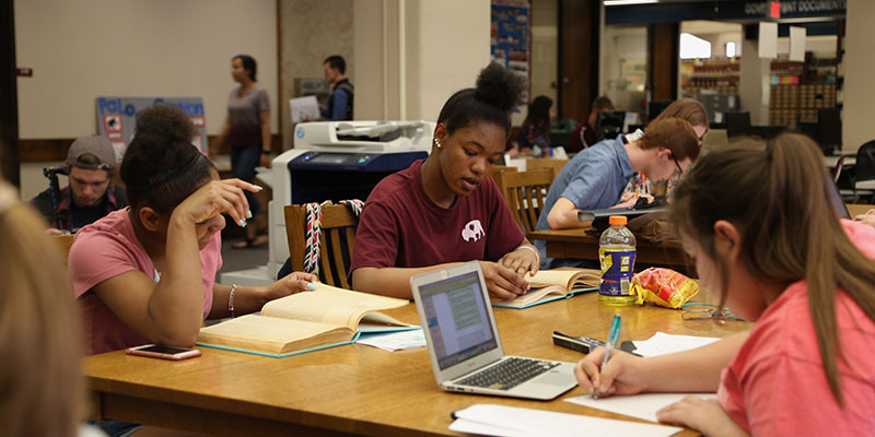 students studying