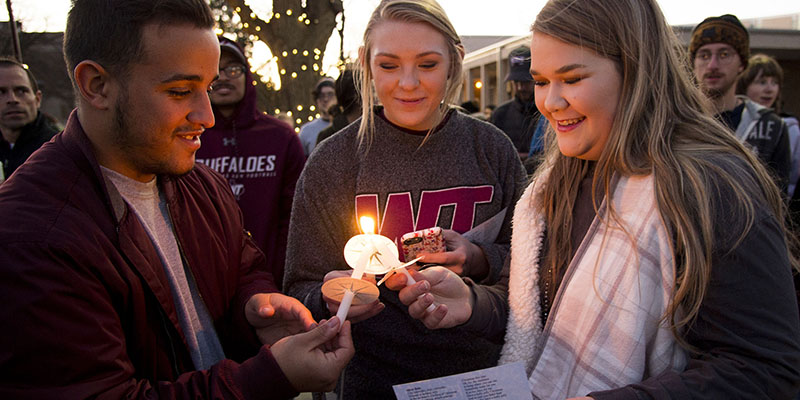 students at vigil