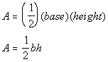 area of a triangle