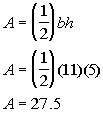 area of a triangle