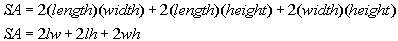 surface area rectangle solid