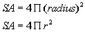 surface area sphere