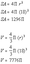 surface area sphere