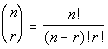 binomial coefficient