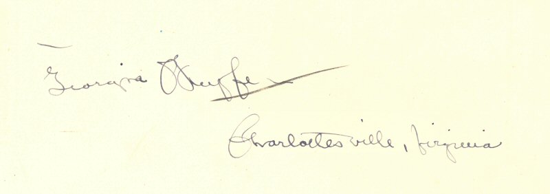 O'Keeffe Signature in Art and Industry