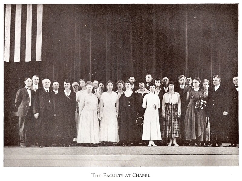 Faculty in Chapel, 1917. From Le Mirage