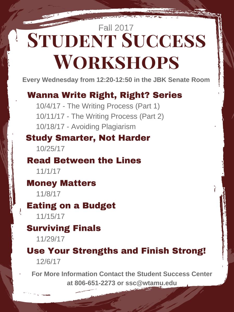 Student Success Woprkshops