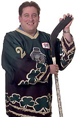 Dave Rausch with
                    hockey stick